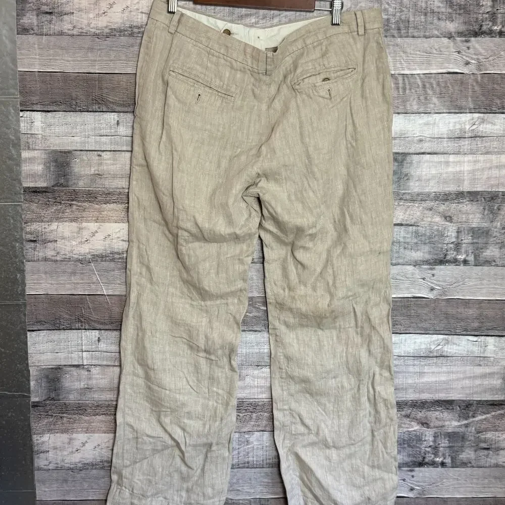 Banana Republic Linen Pants Mens 36x30 Khaki Lightweight Preppy Straight